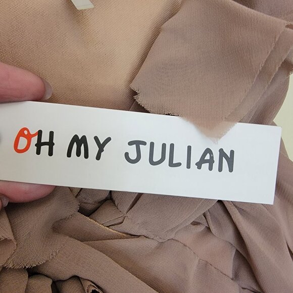 Oh My Julian Mini Dress Ruffle Front Prom/Bridesmaid Dress, Y2K NWT Blush Medium - Picture 5 of 7